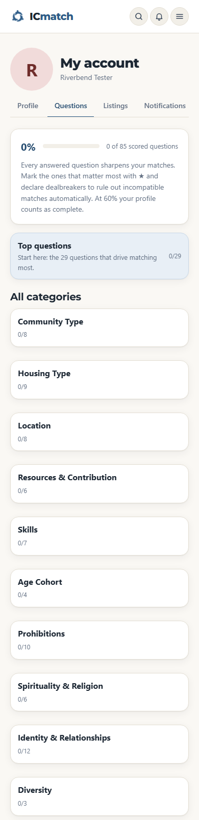 The Questions tab with the Top questions card