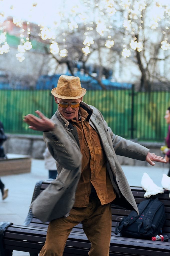 man wearing grey jacket