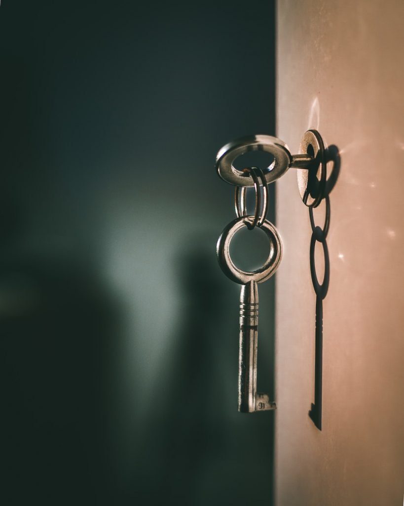 silver skeleton key indicates privacy